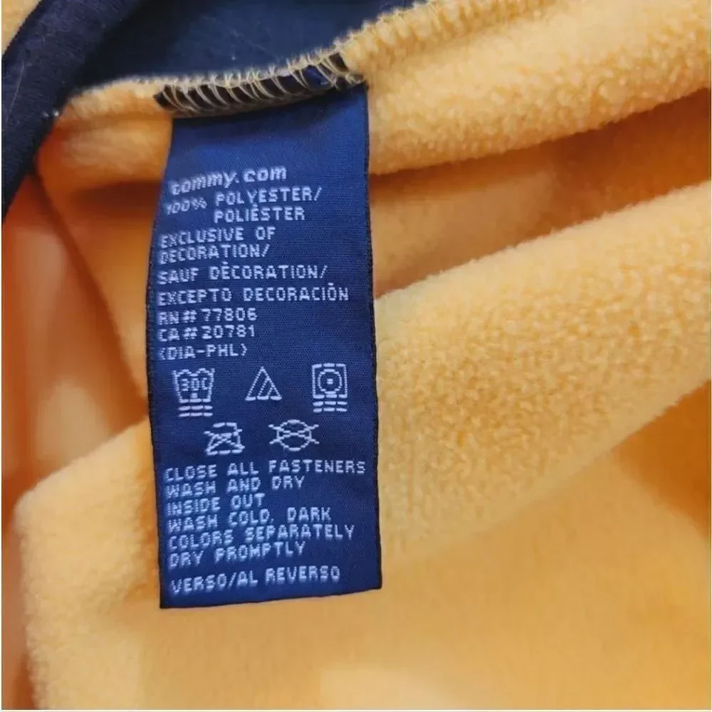 Vintage 90s Y2K Tommy Hilfiger Cold Stop Performance Fleece Jacket in Yellow XXL